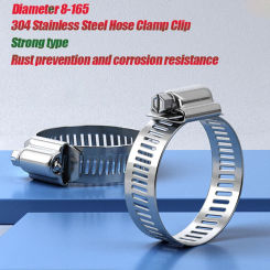 2pcs 8-152mm 304 Stainless Steel Adjustable Drive Hose Clamp Fuel Line Worm Size Clip Hose Clamp Fastener