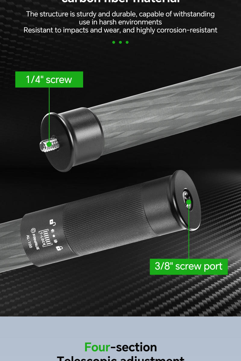 Description Picture 4 of itemFANAUE Carbon Fiber Gimbal Extension Pole Camera Stabilizer Gimbal Accessory for DJI RS 4 3 2 Ronin S SC S2 RS2 Moza Zhiyun Wee