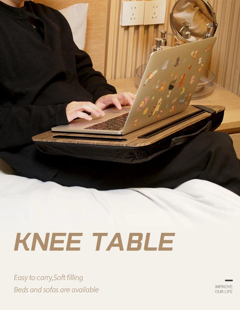 Description Picture 2 of itemLaptop Desk Lazy Person Laptop Desk Portable With Handheld Ipad Slot Phone Slot Suitable For Bed Sofa Car