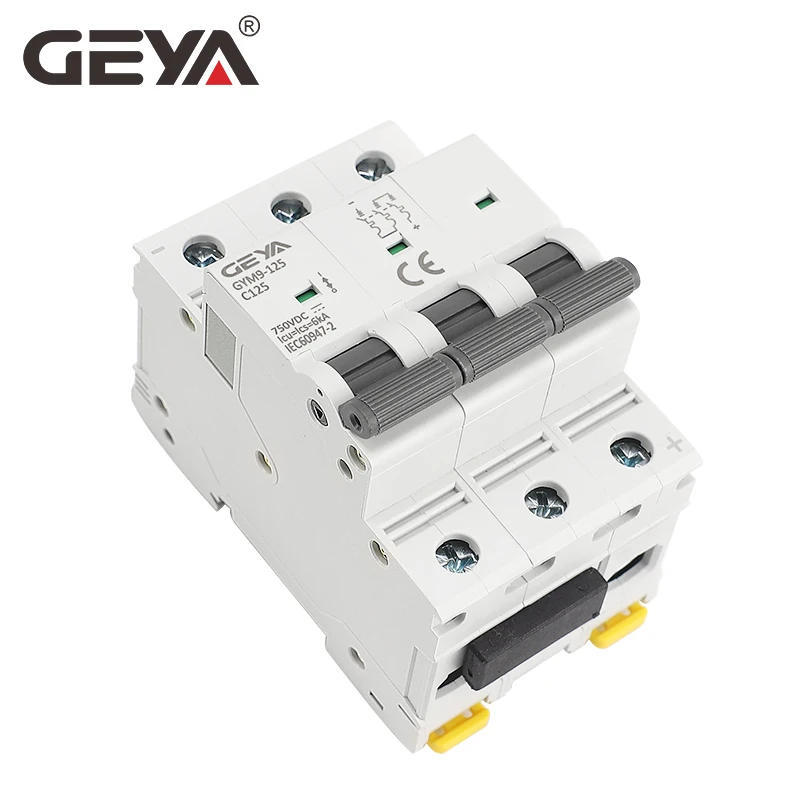 Description Picture 6 of itemGEYA GYM9-125 DC MCB 1P 2P 3P 4P 250V 500V 750V1000VDC Mini Circuit Breaker 80A 100A 125A 6KA DC MCB