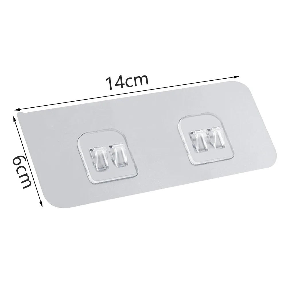 Description Picture 3 of item10PCS Transparent Hanging Shelf Hooks Wall Storage Rack Fixing Patch Strong Self-Adhesive Snap For Kitchen Bathroom Gadgets