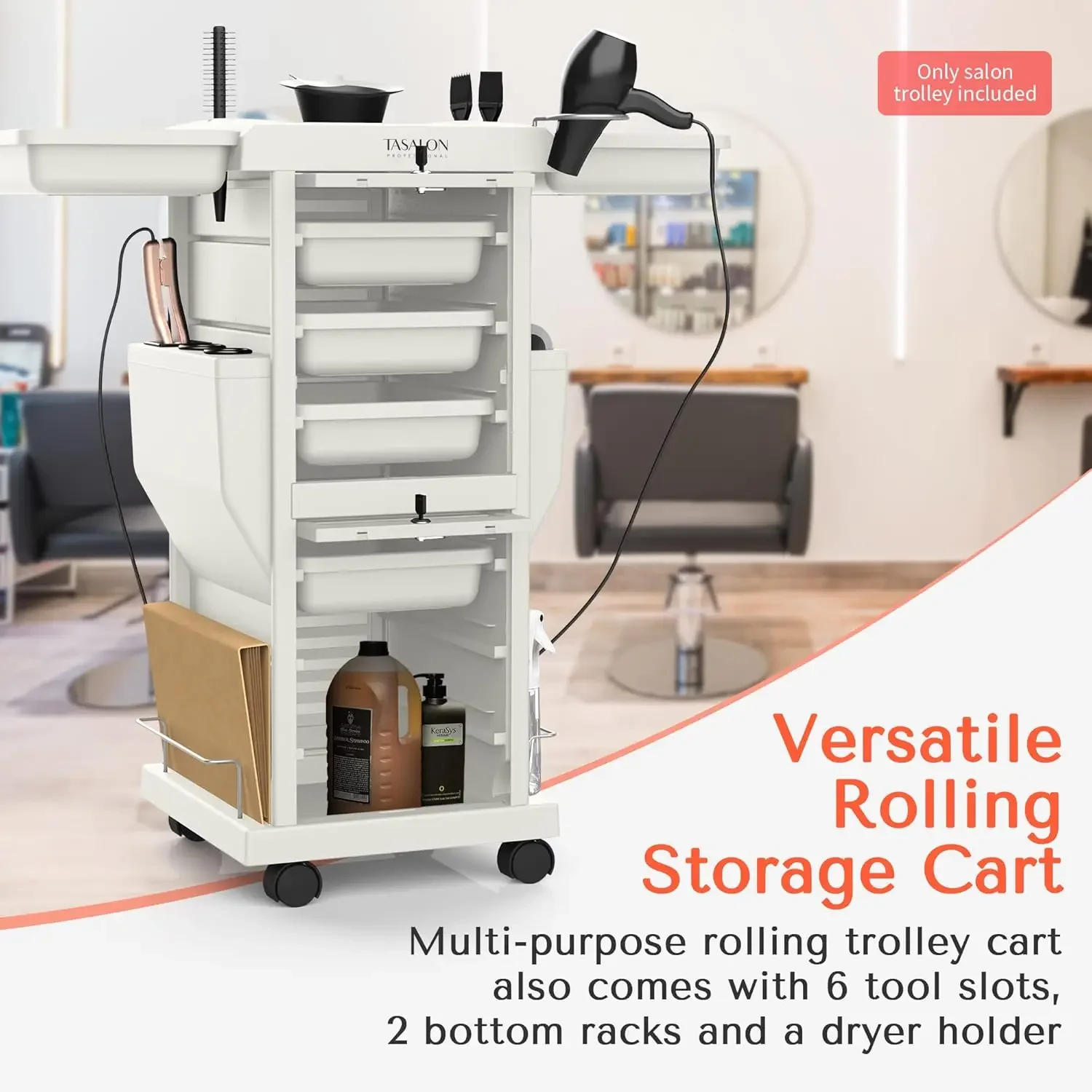 Description Picture 4 of itemUltimate Salon Trolley Cart for Salon Station Space Saving  Rolling Cart for Extra Storage Hair  Beauty Cart New