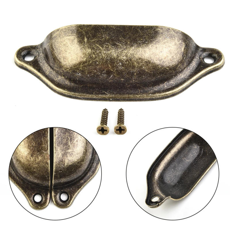 Description Picture 4 of itemFurniture Pull Handles Brass Shell Cabinet Cupboard Drawer Antique Hot Sale Modern New 2018 Accessories Fashion