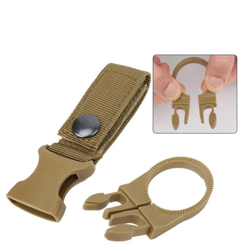 Description Picture 6 of itemOutdoor Hiking Hanging Key Hook Clip Clamp Buckle Nylon Webbing Molle Belt Carabiner Outdoor Strap Climbing Accessories