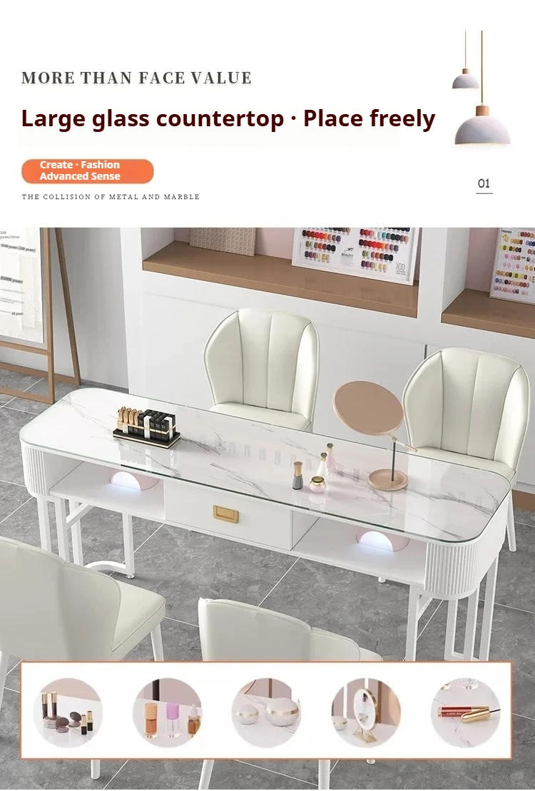 Description Picture 5 of itemCorner Tables Nail Salon Furniture Desk Pedicure Nails Professional Table Makeup Organizer Manicure mesas de manicura nail desk