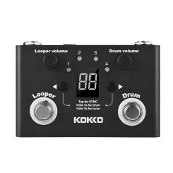 KOKKO FLD-1 Multifunctional Drum Machine & Looper Effect Pedal Digital Tuner BT Page-Turner Phrase Loop Recording Compact Pedal