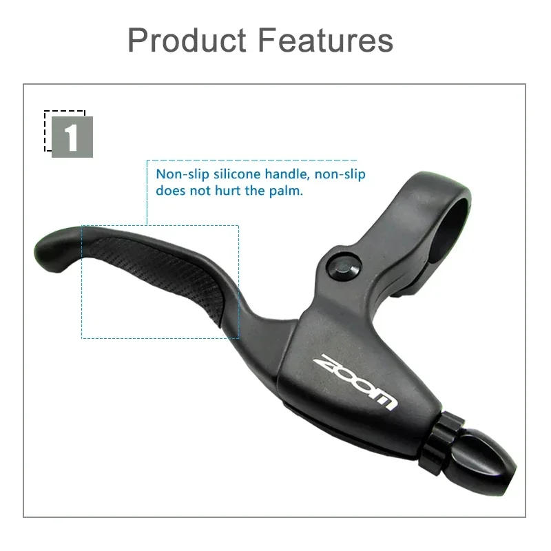 Description Picture 4 of itemZOOM Bicycle Brake Lever with Bell Aluminum Alloy for V-Brake Disc Brake Levers Fold Bike Brake Used for 22.2mm Handlebar