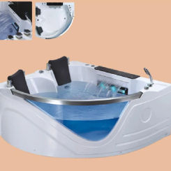 Wall Corner whirlpool Bathtub Acrylic Hydrogenmassage Surfing Underwater Colourful LED Light Double People SPA  NS3003