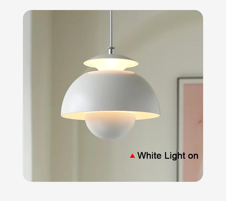 Description Picture 6 of itemModern Flower Bud Nordic Danish Designer LED Pendant Light Decor Art Hanging Chandeliers Lamp Home Bedroom Kitchen Bedside Light
