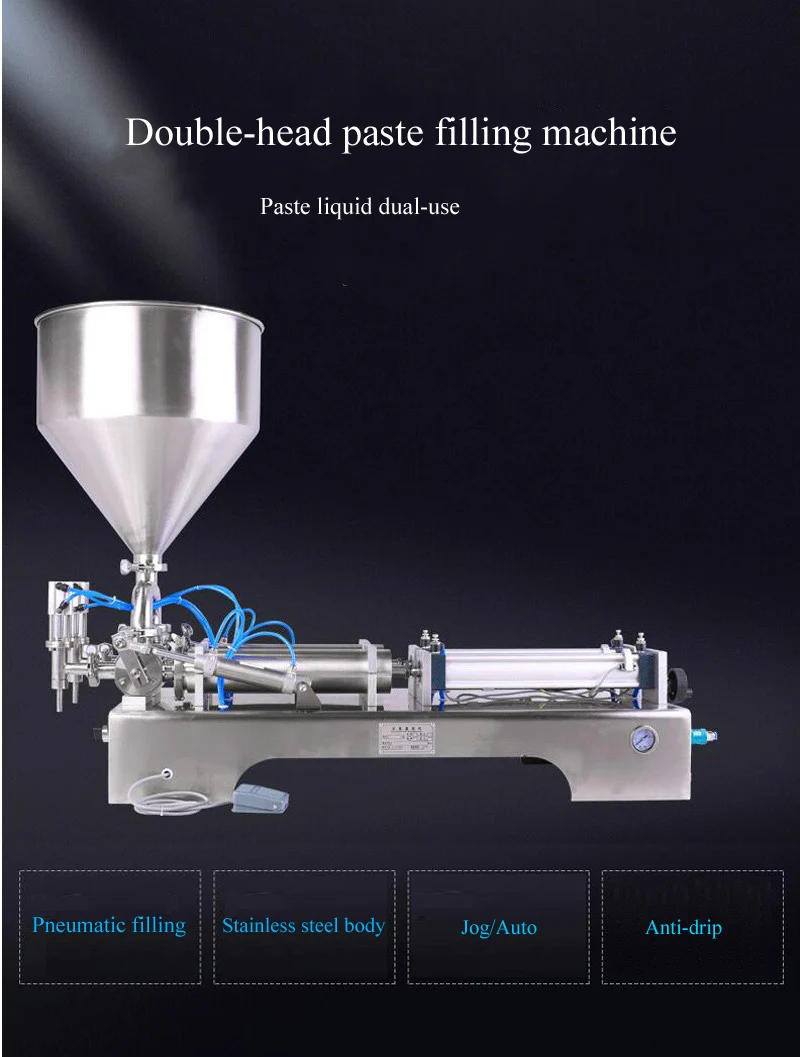 Description Picture 3 of itemPneumatic Paste Body Filling Machine Volumetric Soft Drink Food Beverage Facial Cream Oil Water Juice Honey Liquid Filler
