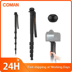 COMAN DK288 Aluminium Camera Monopod Tripod Stand For DSLR Camera Nikon Lightweight 5 Sections Extendable Climbing Pole Tripods