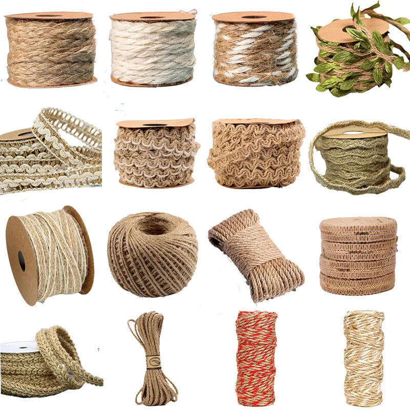 Description Picture 3 of item5M Natural Jute Rope Ribbon Bow Craft DIY Wedding Vintage Jute Cord Twine Gift Wrap Sewing hemp Party Christmas Home Accessories