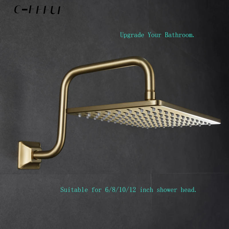 Description Picture 2 of itemWall Mounted  Shower Arm Extension Head Holder Stainless Stee for Elbow Bathroom Accessories  Pipe Bath Tube  Brushed Gold