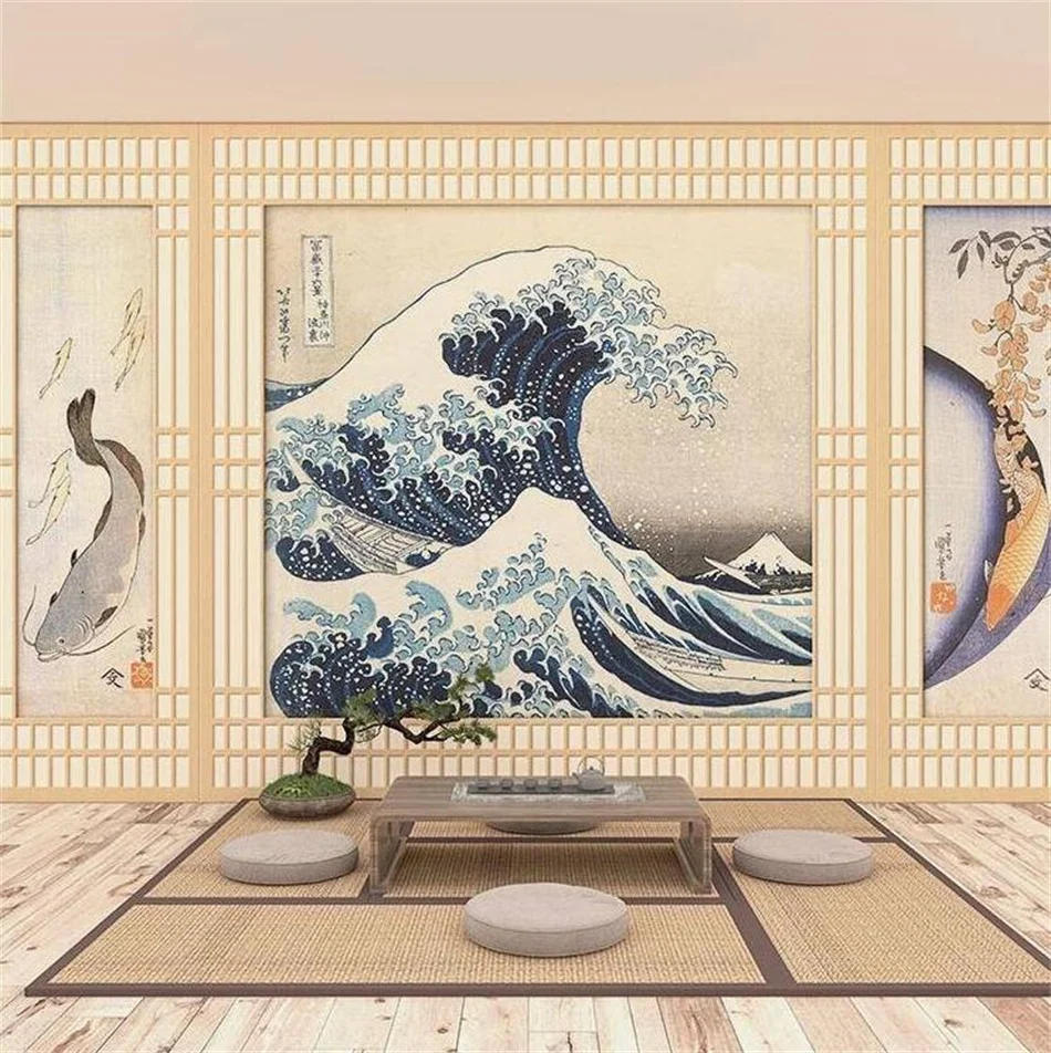 Description Picture 6 of itemCustom Japanese Style Blossom Traditional Costume Beauties Mural for Sushi Restaurant Industrial Decor Wallpaper 3D