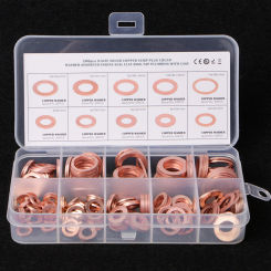 100/200Pcs Brass Washer Gasket Set Seal Flat Ring Assortment Kit Tap Plumbing Irrigation System Spacer Sump Plugs Crush Washers