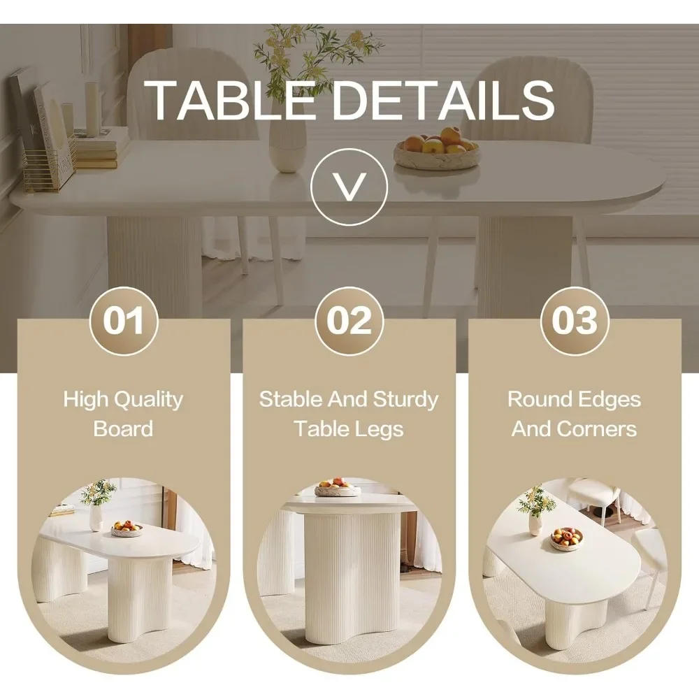 Description Picture 6 of item4-person rectangular dining table set, 62.99 inch modern dining table with 4 kitchen chairs, can accommodate 4-6 people