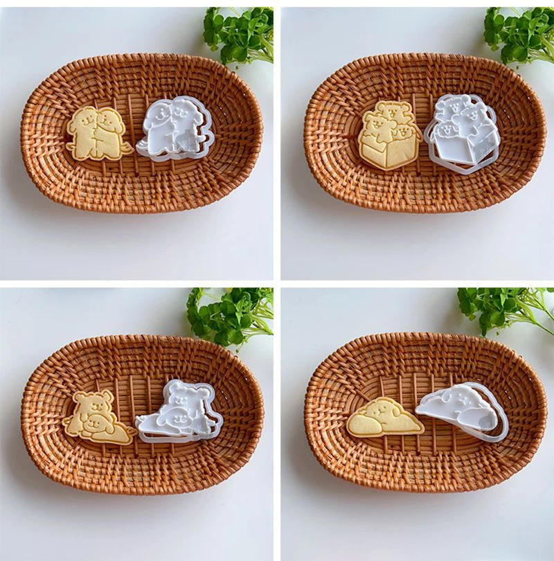 Description Picture 5 of itemCute Bear Fondant Cake Mold Biscuit Cookie Plunger Cutters for Children Sugarcraft Cake Decorating Baking Tools Kitchen Gadgets