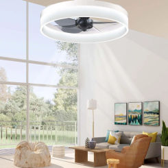 Intelligent ceiling fan with light remote control bedroom decorative fan light 50cm 6-speed stepless dimming decorative fan