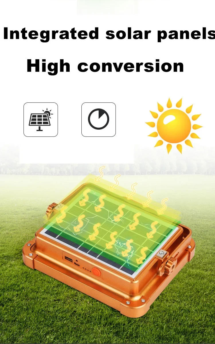 Description Picture 4 of item1000W Portable Solar Charging Floodlight LED Portable Camping Light Integrated Charging Outdoor waterproof Emergency Lighting