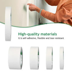 50m Length 20-50mm Automobile Handwritten Protect The Wall Painting White Paper Adhesive Tape Drawing No Trace Masking Tape
