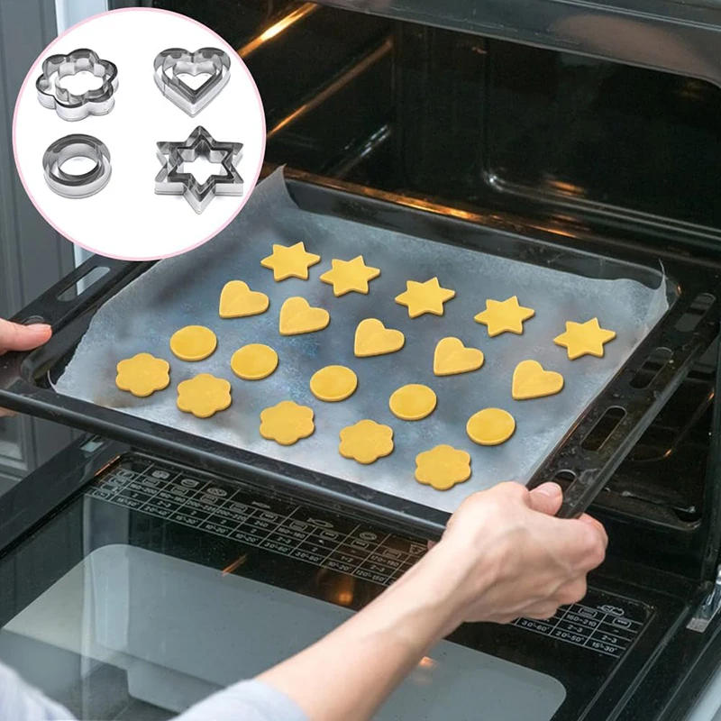 Description Picture 5 of itemCookie Cutter Set With Storage Box Geometry Mini Cookies Linzer Biscuit Baking Molds DIY Pastry Cake Decoration Tools