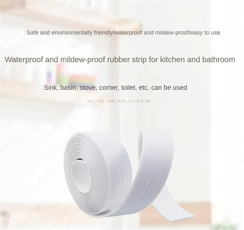 Description Picture 2 of itemPVC Waterproof Wall Sticker Self-adhesive Sink Stove Crack Strip Kitchen Bathroom Bathtub Corner Sealant Strip New Style