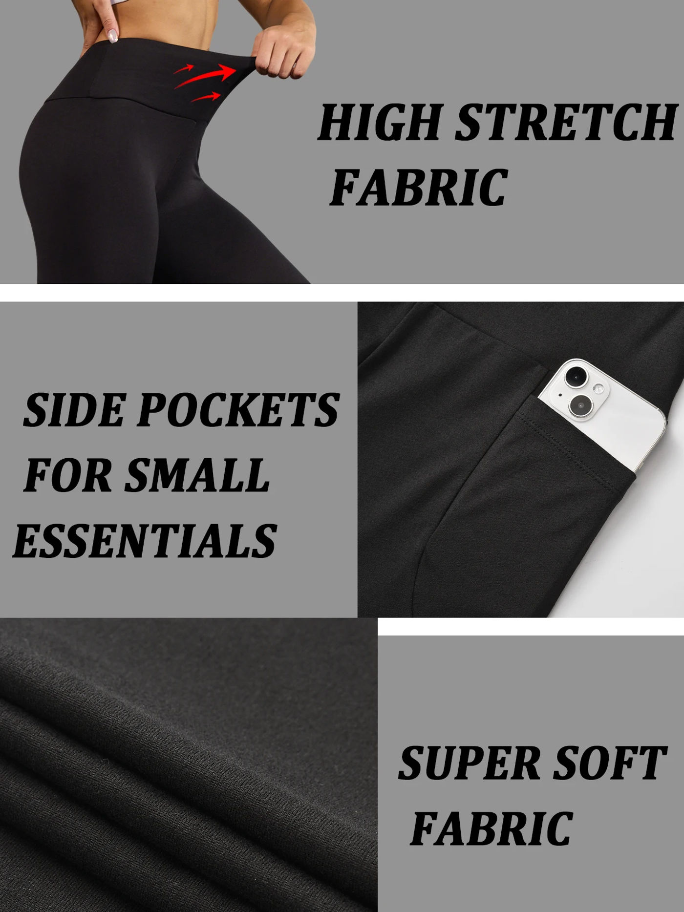 Description Picture 2 of itemHigh Waisted Biker Shorts For Women With Pockets No See Through Workout Running Yoga Athletic Shorts Push Up Gym  Fitness
