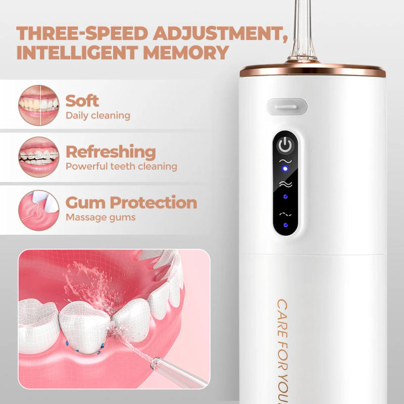 Description Picture 3 of itemPortable Water Floss Rechargeable Oral Irrigator Electric Tooth Cleaning Device 3 Modes Waterproof Irrigator Tooth Whitening