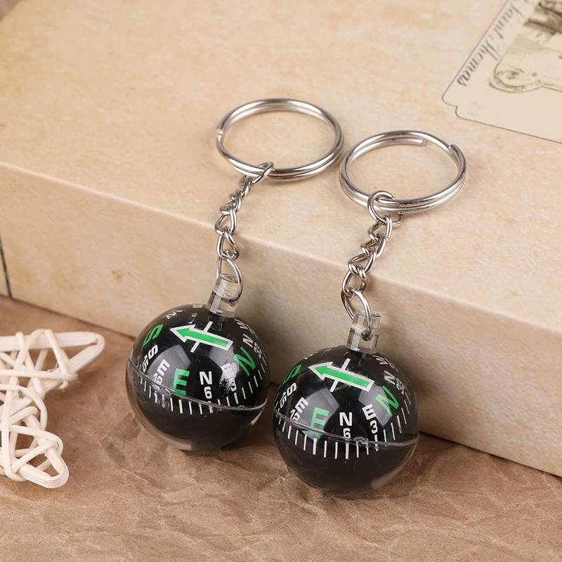 Description Picture 2 of item1pc Ball Keychain Liquid Filled Compass For Hiking Camping Travel Outdoor Survival
