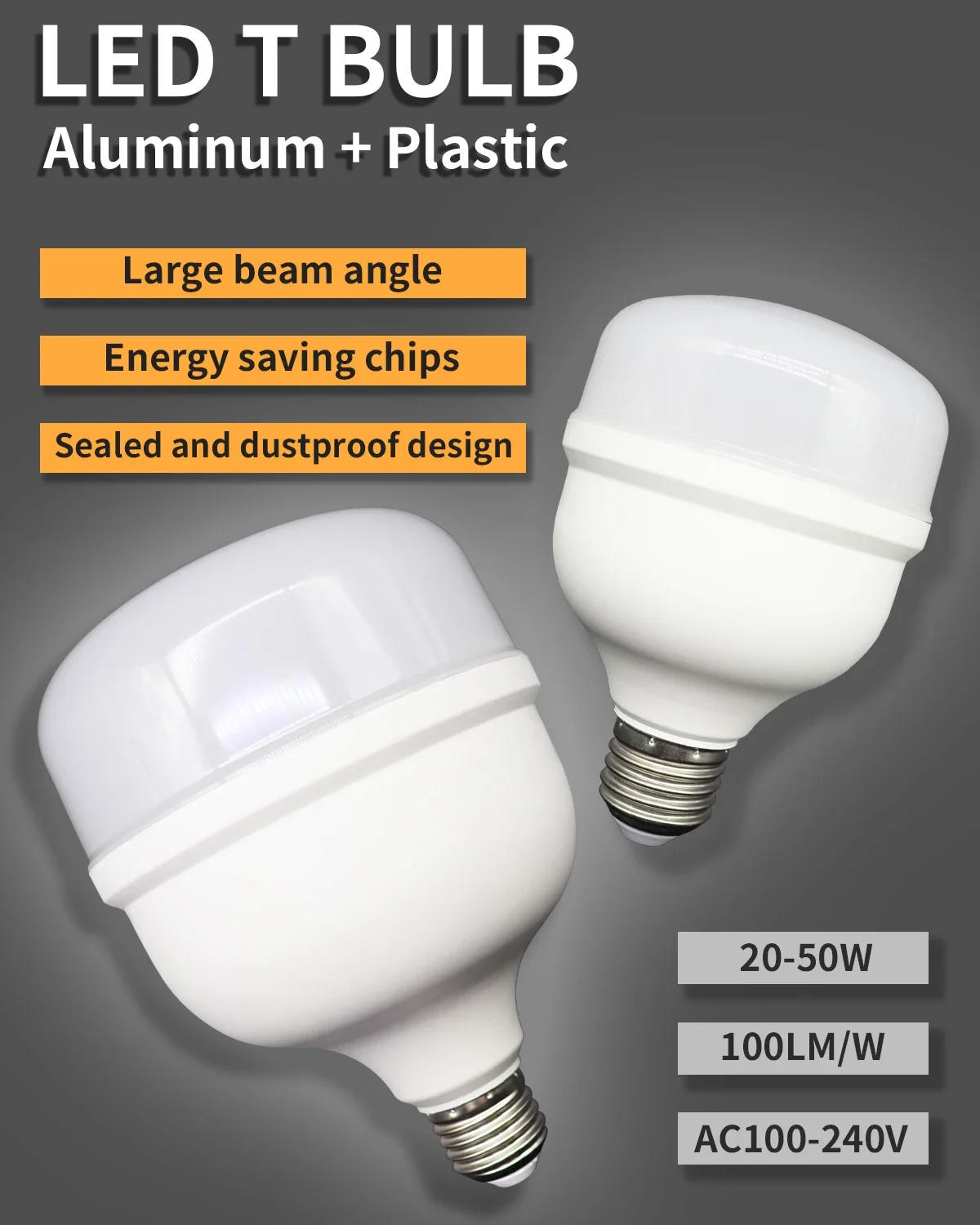 Description Picture 2 of item3pcs Hight Lumen LED Lampada AC 110V 220V E27 LED lamp Bulb 20W 30W 40W 50W LED Light Bombilla Lighting Lamp for home derection