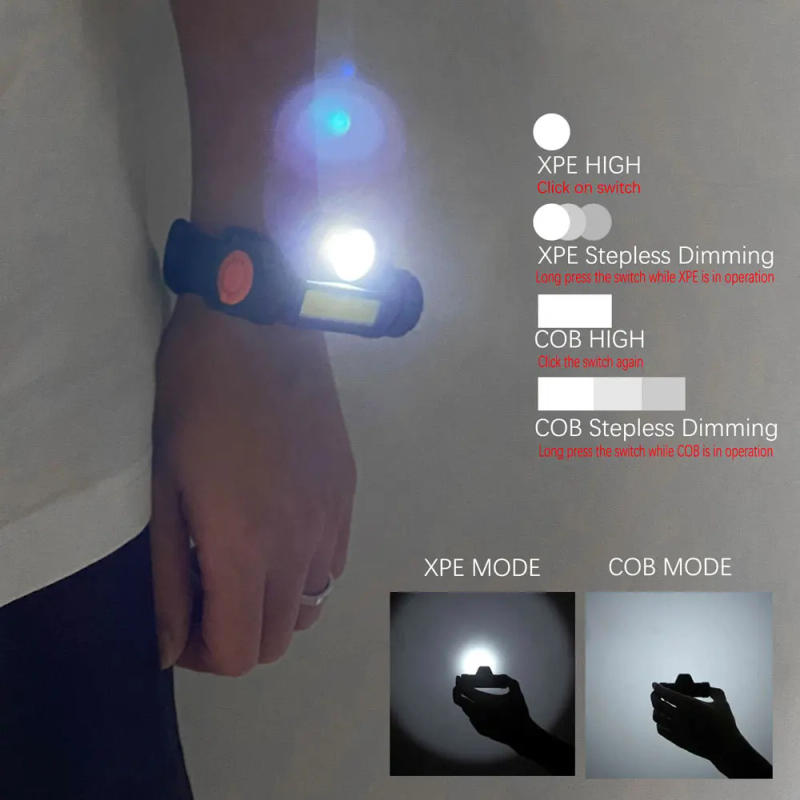 Description Picture 2 of itemMagnetic LED Dimming Portable Light Wristlight Strap Night Cycling Running Fishing Lamp Wrist Band Bracelet Wristlamp Flashlamp