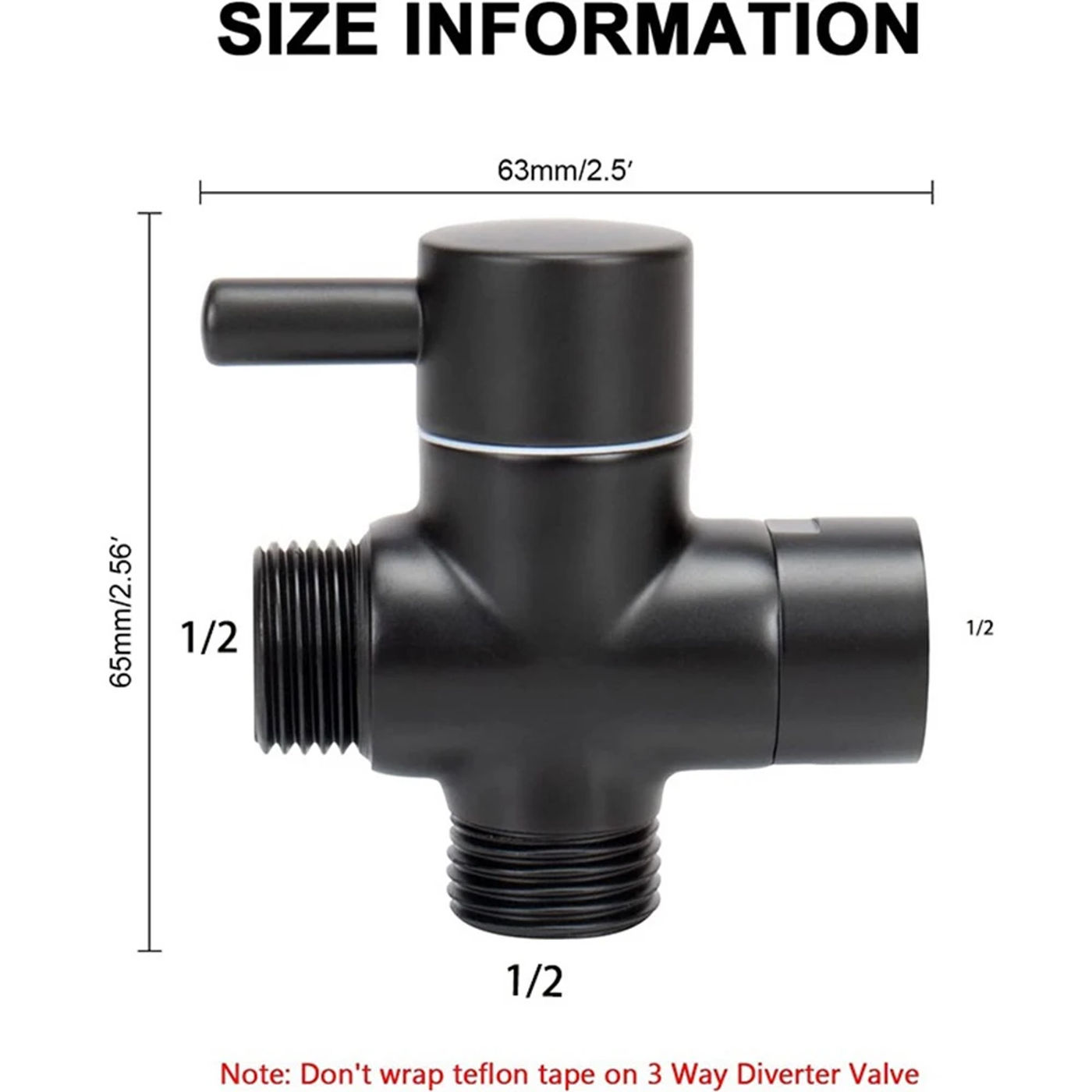 Description Picture 6 of item3 Way Switch Faucet G1/2in Valve Adapter Shower Diverter Valve Faucet Shower Tap Connector Splitter Brass Bathroom Accessories