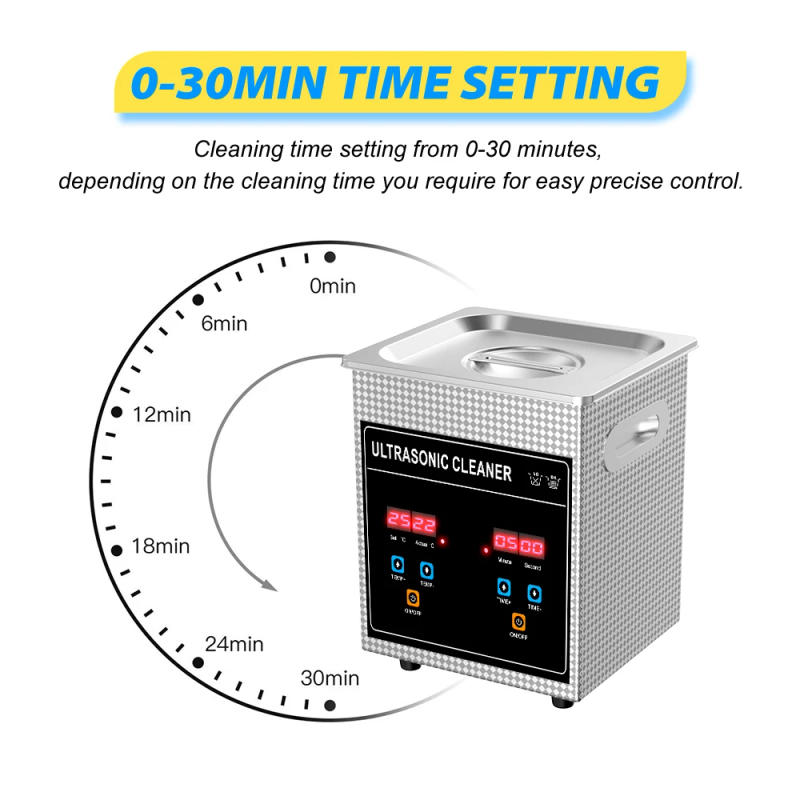 Description Picture 5 of item220V EU Plug Ultrasonic Cleaner Bath 2L with Heater Timer Digital Display Stainless Basket Diswasher Ultrasound Home Appliances