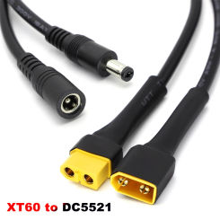 1Pcs High-quality XT60 Male/Female Connector To DC5521 18AWG Power Cable Adaptor For Car Battery Charging Adapter Cables 30CM