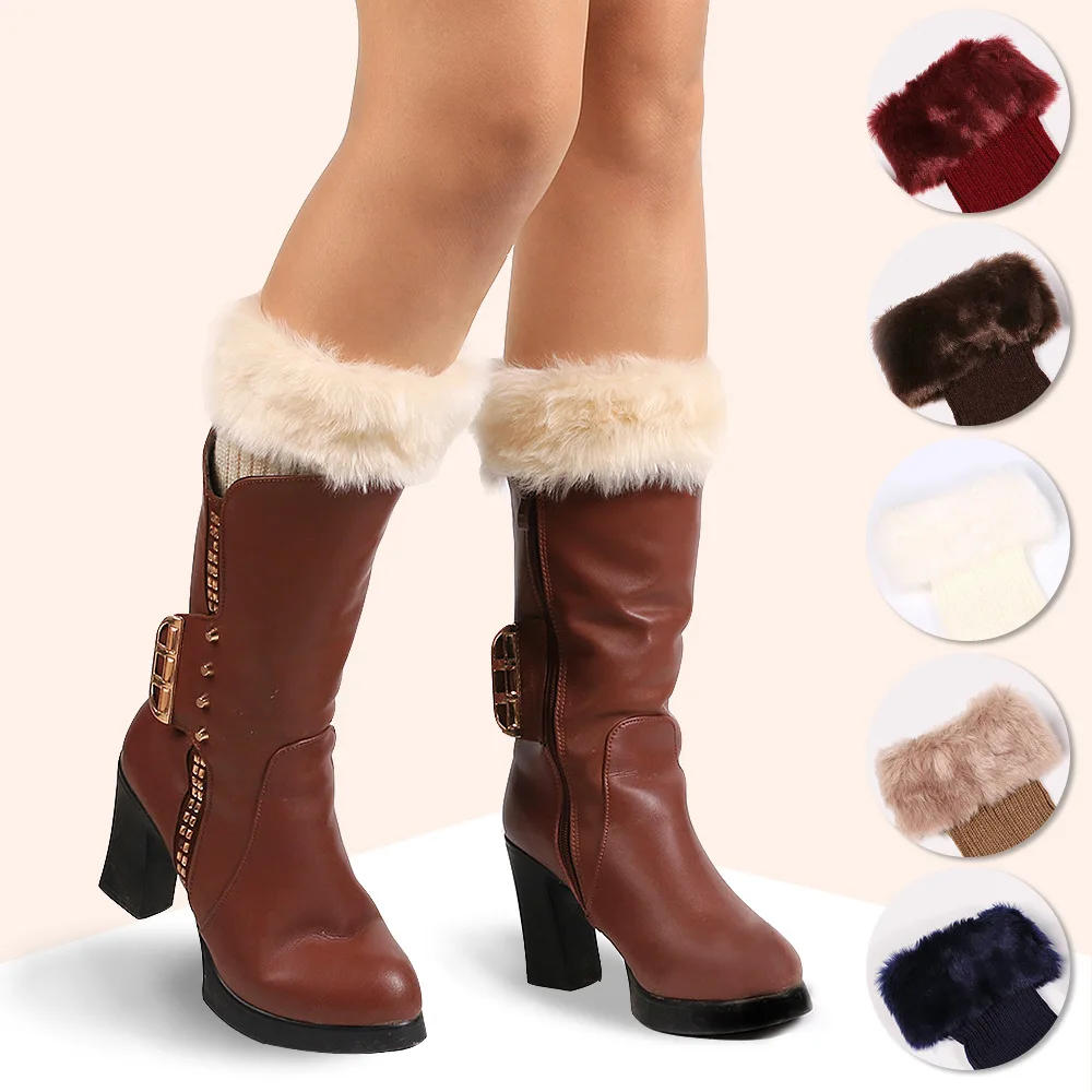 Description Picture 2 of itemWinter Leg Topper Cuffs Plush Knit Boot Boot Pairs Socks Warmers, Women's Stockings & Hosiery