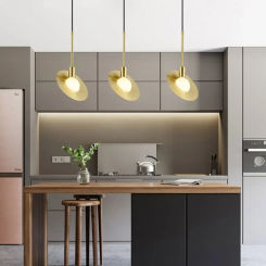 Modern Glass Ball LED Pendant Light Restaurant Hanging Lamp Nordic Creative Moon Living Room Bedside Lustre Home Decor Luminaire