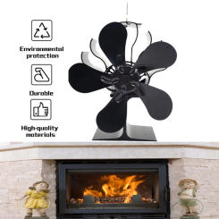 5-Blade Heat Powered Stove Fan for Wood Log Burner Fireplace Quiet Environmental Fan Heater Tool Efficient Heat Distribution