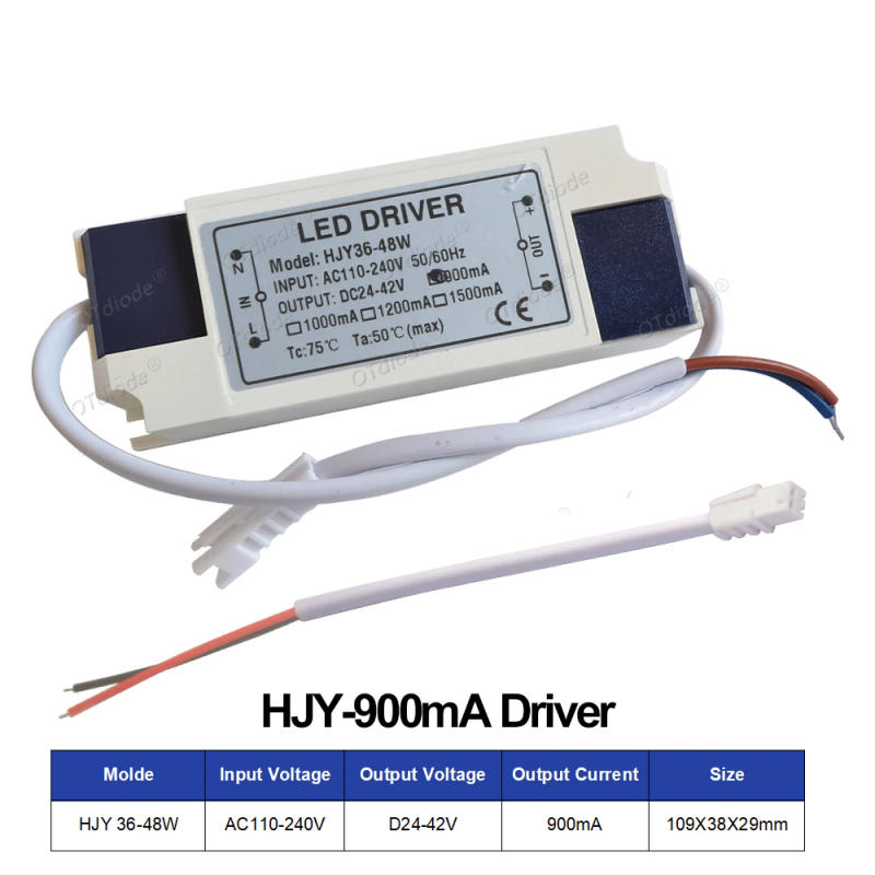 Description Picture 2 of item110V 220V 36W 40W 45W 48W LED Driver DC24-42V 900mA 1000mA 1200mA 1500mA Flicker Free Power Supply External Lighting Transformer