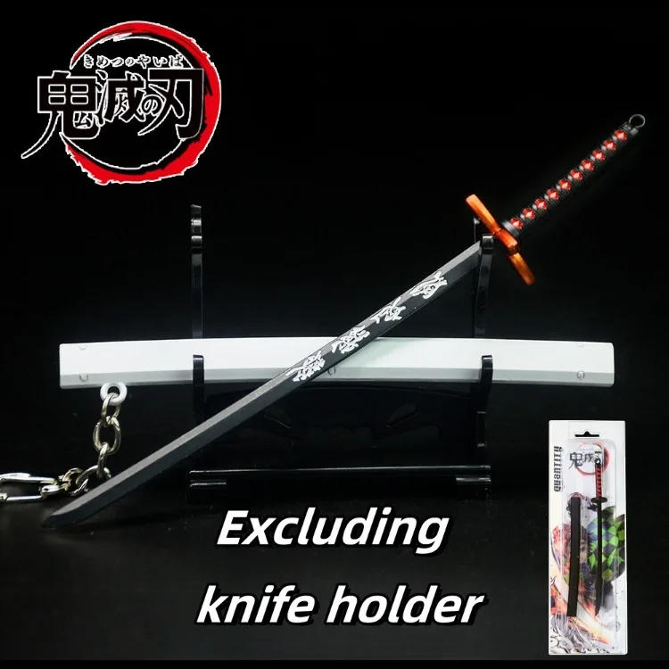 Description Picture 5 of item17cm Demon Slayer Sword Keychains Mini Japanese Katana Samurai Key Chain Metal Katana Simulation Pendant Decor Anime Toy Gift
