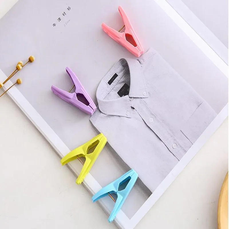 Description Picture 5 of item20pcs Plastic Laundry Clothes Pins Hanging Pegs Clips Household Food Clip Clothespins Socks Underwear Drying Rack Holder