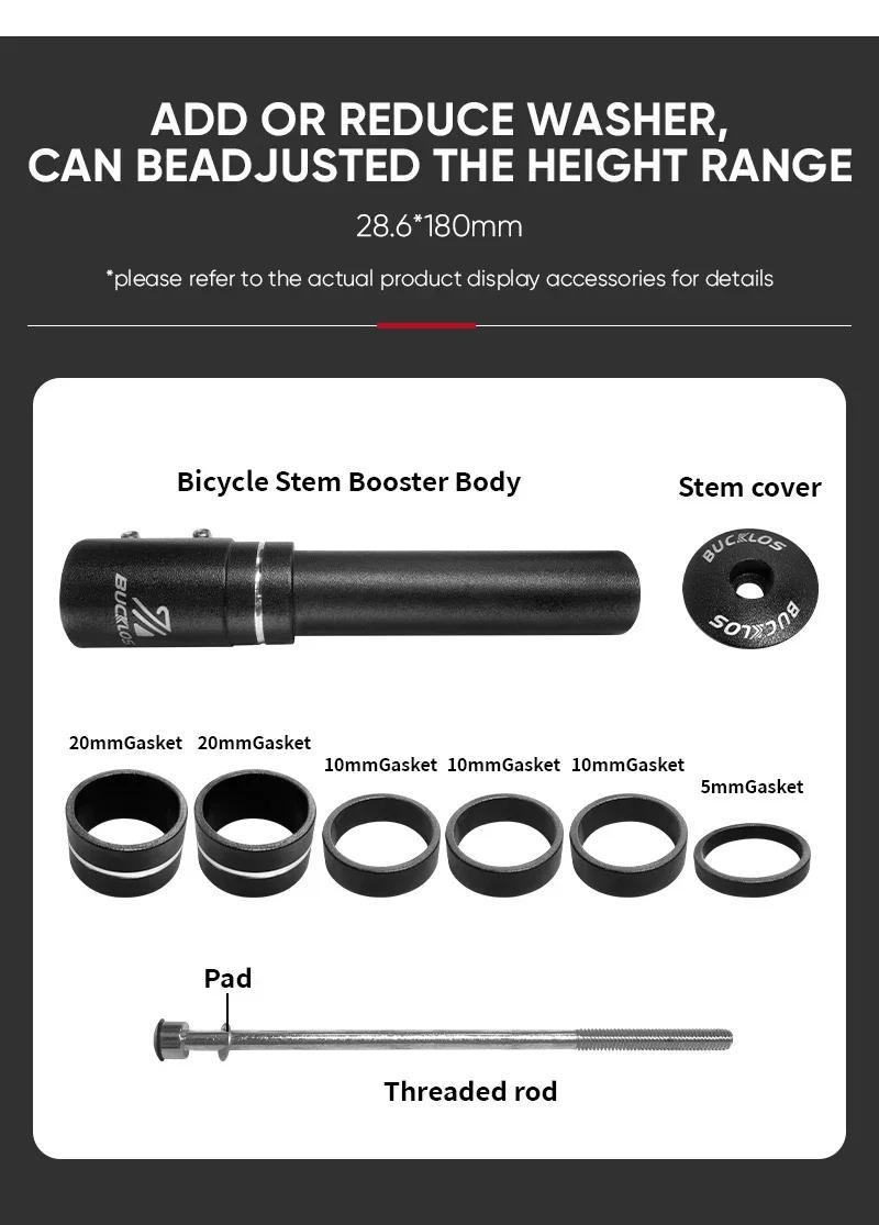 Description Picture 5 of itemBUCKLOS Bike Handlebar Stem Height Extender CNC Aluminum Alloy Bicycle Fork Extension Adapter MTB Handlebar Riser Road BMX Parts