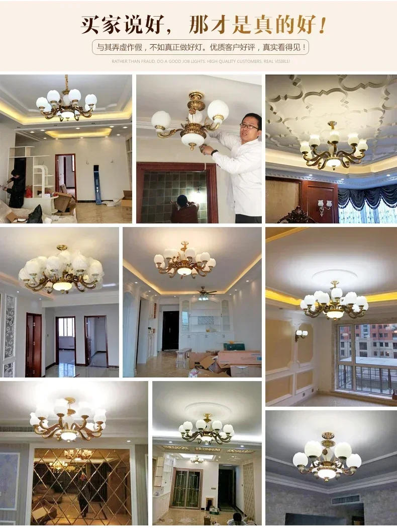 Description Picture 3 of itemCrystal Chandelier Modern Living Room Bedroom Lamps European Style Lobby Hotel Lamp Luxury Villa Creative Restaurant Lights