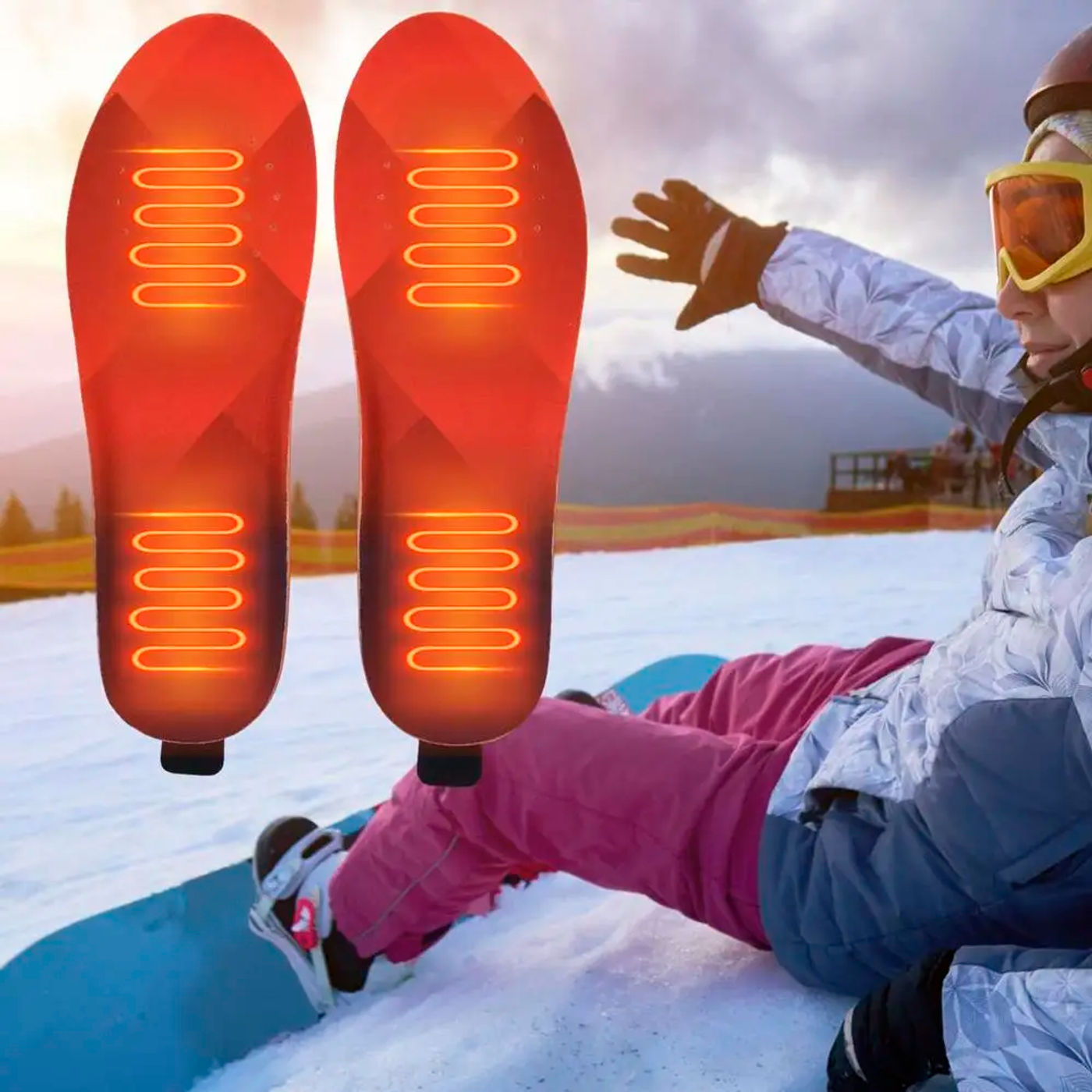 Description Picture 3 of item3300mAh Heated Insole USB Rechargeable Smart Remote Control Foot Warmer Can Be Cut To Size Heated Insoles For Motorcycle Skiing