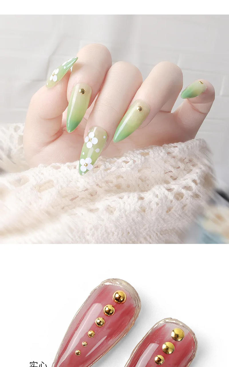 Description Picture 4 of item500PCS 0.8-3mm Gold Silver Solid Hollow Cavity Semisphere Rivets Metal Nail Art Rhinestones Decorations Manicure Studs Ornaments