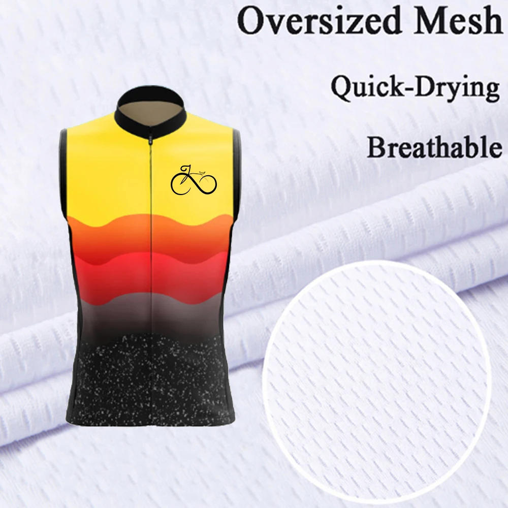 Description Picture 6 of item2022 Summer Men Bicycle Cycling Vest Windproof Running Vest MTB Bike Mesh Fabric Breathable Clothes Sleeveless Cycling Jacket