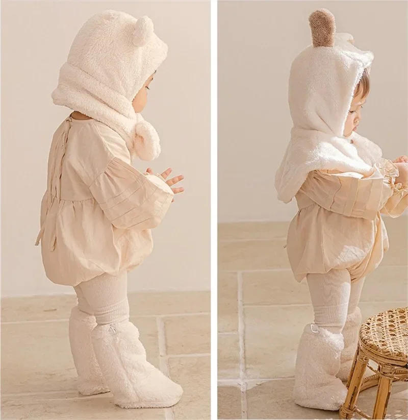 Description Picture 6 of itemWinter Thickened Newborn Baby Warm Socks Baby Foot Warmer Infant Kids Solid Color Floor Socks Children's Sleeping Sock