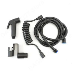 Toilet spray gun bidet sprinklers flushing Sprayer shower head Hook holder Water hose valve Black Bathroom accessories V27