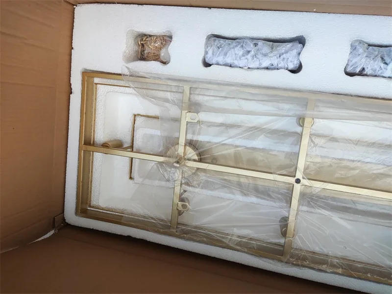 Description Picture 4 of itemAmerican Retro Gold Black Metal E14 Led Pendant Lights Chain Hanging Lustre K9 Clear/amber/gray Crystal Loft Chandelier