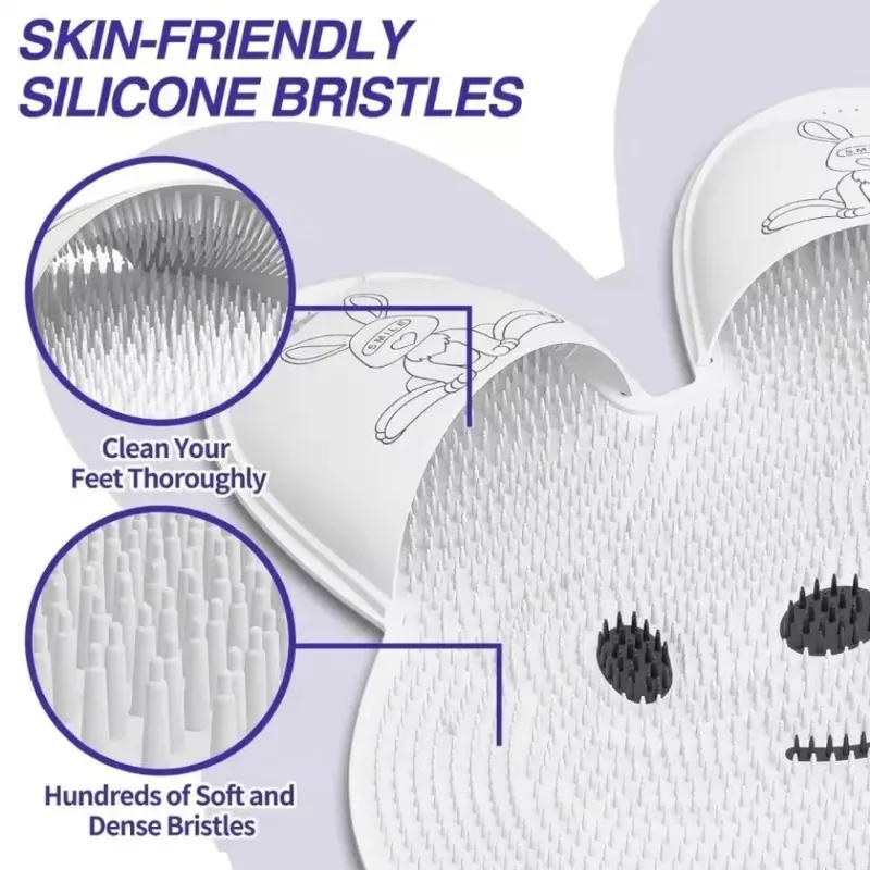 Description Picture 5 of itemRabbit Silicone Foot Scrubbing Mat Exfoliating Shower Massage Brush Back Massager Foot Scrubber Bathroom Non-slip Bath Mat Tools