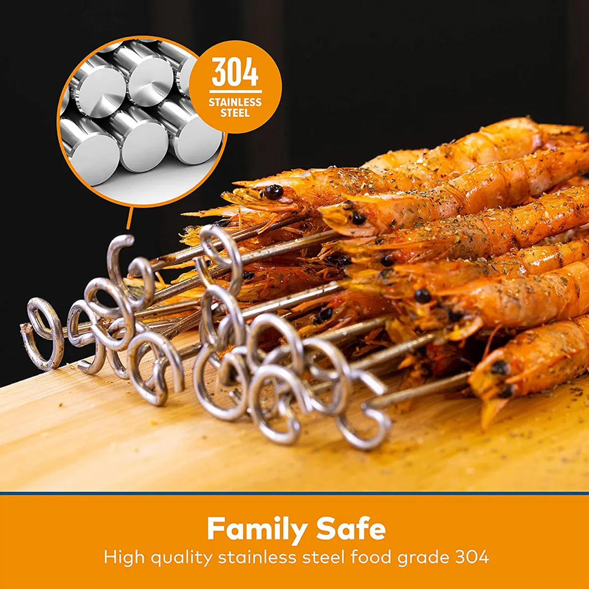Description Picture 5 of itemAir Fryer Skewer Rack Stainless Steel Kebab Skewer Stand Air Fryer Accessories Kitchen Cooking BBQ Grill for Ninja Airfryer